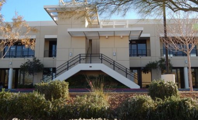 front of two story professional building